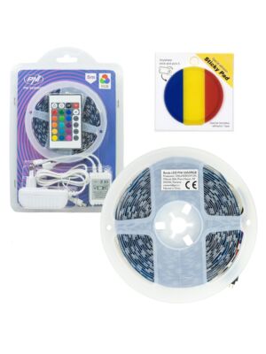 PNI 5050RGB LED Strip Package 300 LEDs, RGB, dimmable, light effects, 5 meters, IP20 and Sticky Pad Flag included