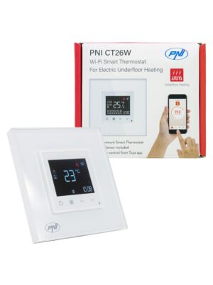 PNI CT26W WiFi Smart Thermostat Electric Underfloor Heating or Pumping Unit, Floor Sensor Included, 10A, m