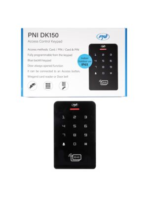 PNI DK150 stand-alone access control keyboard, PIN unlocking, RFID card, IP65, black