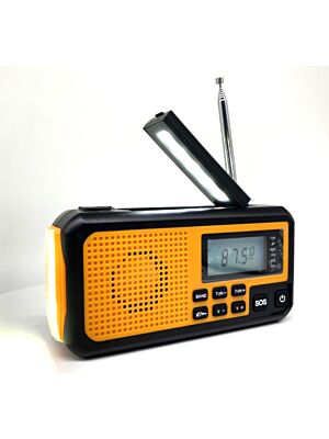 Portable radio PNI DYN300 Orange with dynamo, flashlight, solar charge, powerbank 4000 mAh, SOS