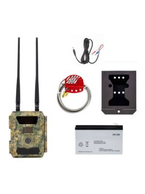 PNI Hunting 400C 24MP Hunting Camera Kit, Housing and Security Cable, 7.2Ah Battery, Power Cable