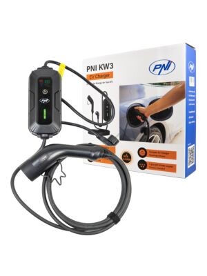 Portable charger PNI KW3, 16A, 3.5KW, for electric cars, 230V, single-phase, Type 2 cable and 5-pin IEC62 connector