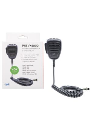 PNI VX6000 microphone with VOX function, with 6 pins, for CB radio stations