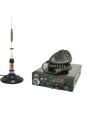 CB PNI ESCORT HP 8024 ASQ radio station pack, 12-24 V, 40 channels, 4W + CB PNI ML70 antenna with magnet