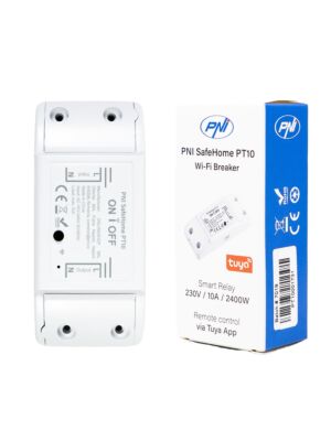 PNI SafeHome PT10 WiFi smart relay, ON / OFF 230V 10A output, internet control, Tuya Smart mobile application