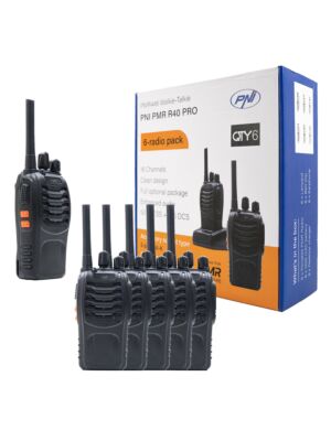 Kit of 6 portable radio stations PNI PMR R40 PRO batteries, chargers and headphones included