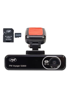PNI Voyager S2600 DVR Car Camera Package, WiFi, 4K Ultra HD, GPS and 256GB microSD memory card included