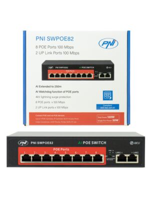 Switch POE PNI SWPOE82 with 8 POE ports