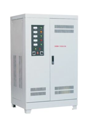 Three-phase voltage stabilizer PNI SVT-100K with servomotor 100KVA 80KW output 380V