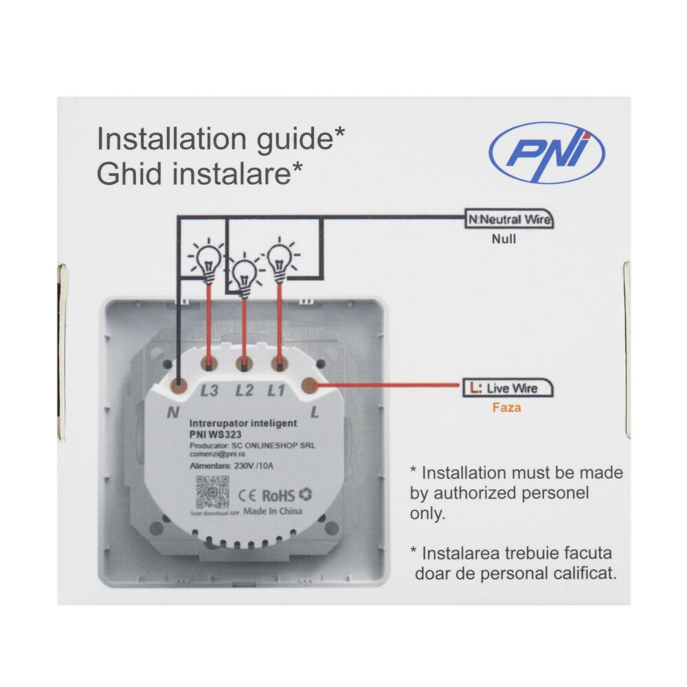 Pni Smarthome Ws323 Triple Smart Switch For Internet Light Control Compatible With Tuyasmart App