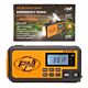 Portable radio PNI DYN300, with dynamo, solar charge, flashlight, powerbank 4000 mAh, SOS, orange