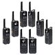 Kit of 8 portable radio stations PNI PMR R80 PRO 0.5W, 16 channels, Waterproof IP67, with LED flashlight, SOS button, VOX, USB-C