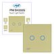 Double switch with touch PNI SH202G made of glass, gold with LED indicator, gold color