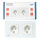 PNI WP202W built-in double socket, with glass frame, 16A, 2X3000W, 230V, white