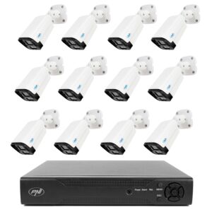 NVR PNI House IP716 video surveillance package and 12 PNI IP125 cameras with IP, 5MP