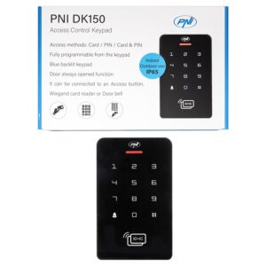 PNI DK150 stand-alone access control keyboard, PIN unlocking, RFID card, IP65, black