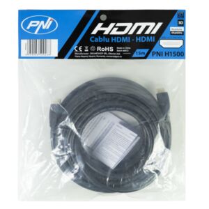 PNI H1500 High-Speed 1.4V HDMI cable, plug-in, Ethernet, gold-plated, 15m