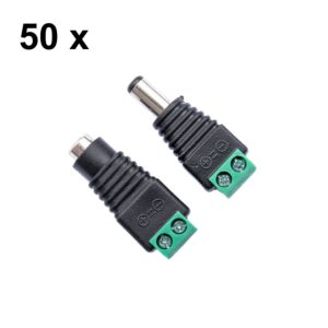 Set of 50 pcs PNI M02 Mother/Male Power Plugs for Surveillance Systems