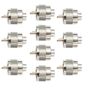 Set of 10 pieces PNI PL259 short plug for RG58 cable with gold-plated central pin 6 mm