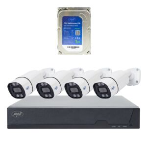 PNI House IPMAX POE 8 video surveillance kit package, NVR with 4 cameras and PNI SafeHouse 1TB HDD