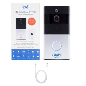 PNI SafeHome PT710B Smart Video Intercom Package WiFi HD, P2P and USB 2.0 to Micro USB 1m cable