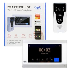 Smart video intercom PNI SafeHome PT750 WiFi HD, P2P, indoor monitor, dedicated Tuya Smart application, integration in