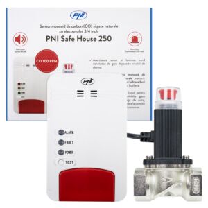 PNI Safe House Dual Gas 250 kit with carbon monoxide (CO) sensor and natural gas and solenoid valve