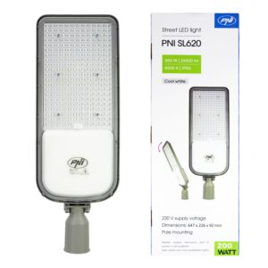 PNI SL620 200W street lighting lamp, 24000lm, 6500K, 230V